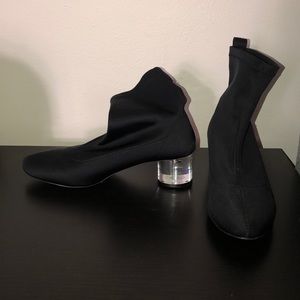 Clear heel boots